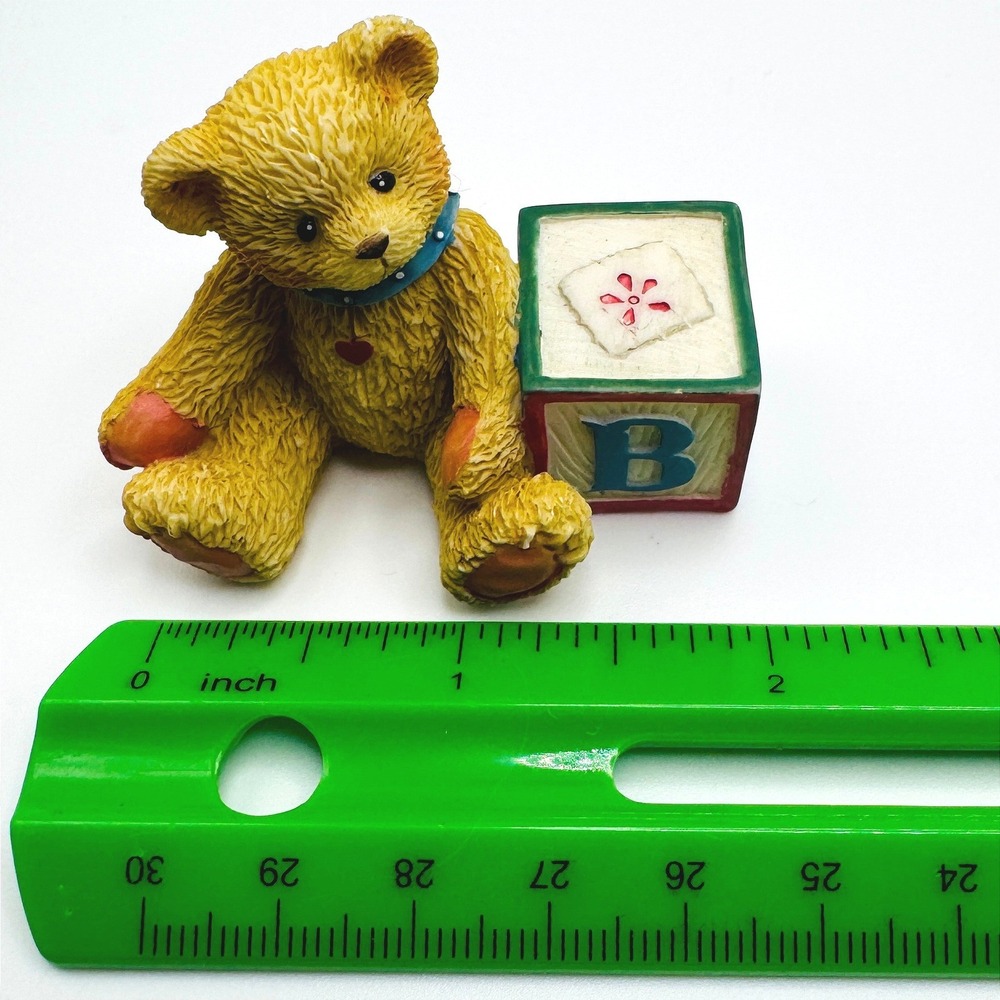 1995 Enesco Cherished Teddies Priscilla Hillman Bear Alphabet Letter B Block Vtg - Picture 6 of 6